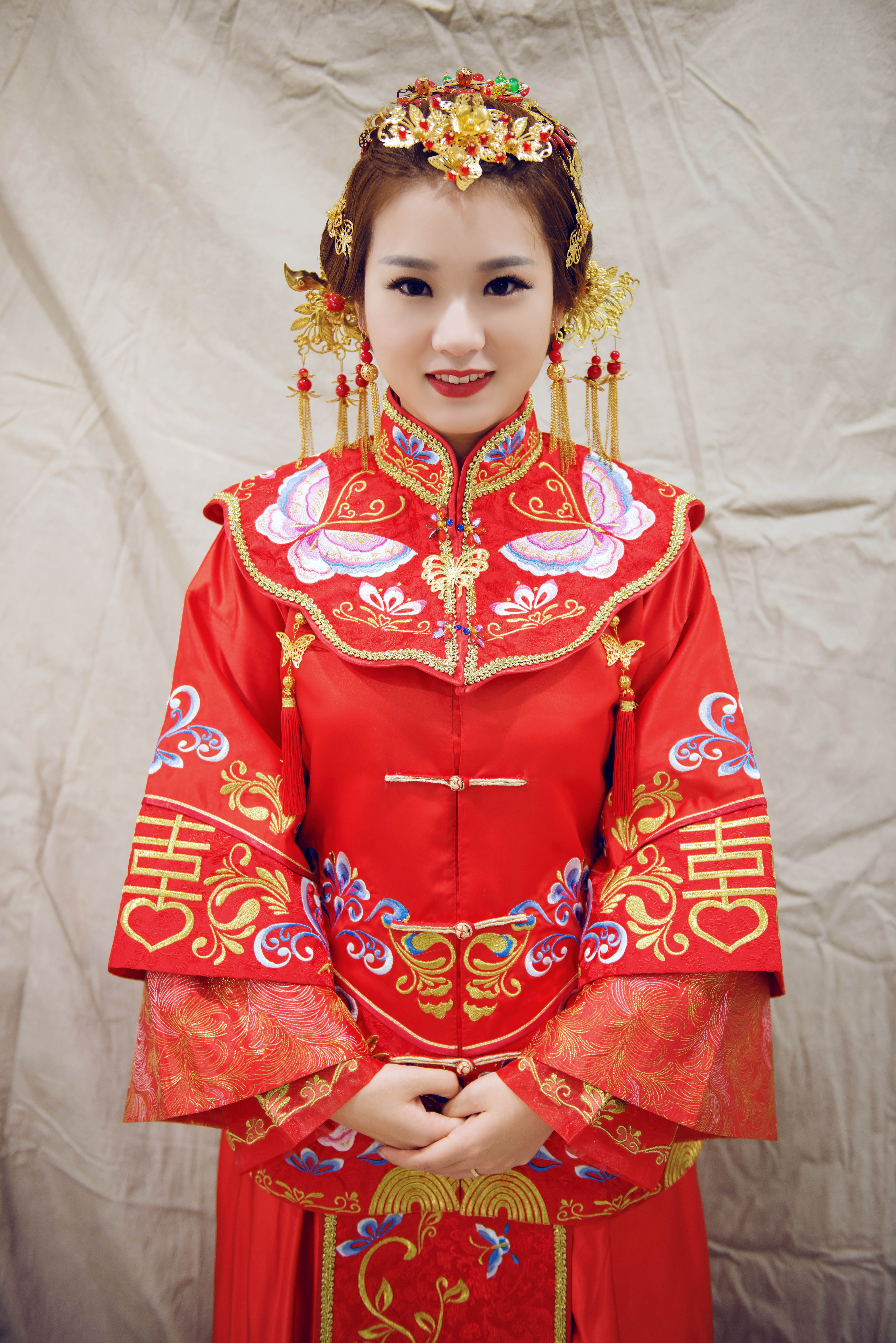 【欧妮莎婚纱】喜庆精致绣工红双喜复古秀禾服