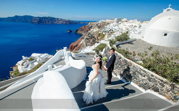 希腊圣托里尼婚纱摄影套系