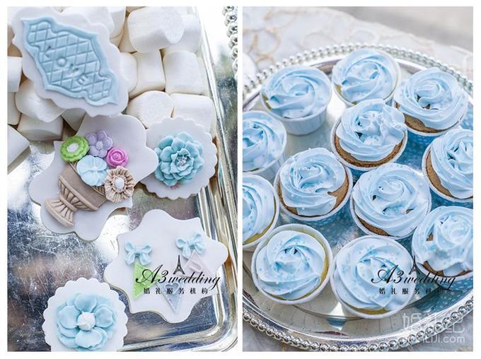 蓝色户外婚礼湖滨四季春