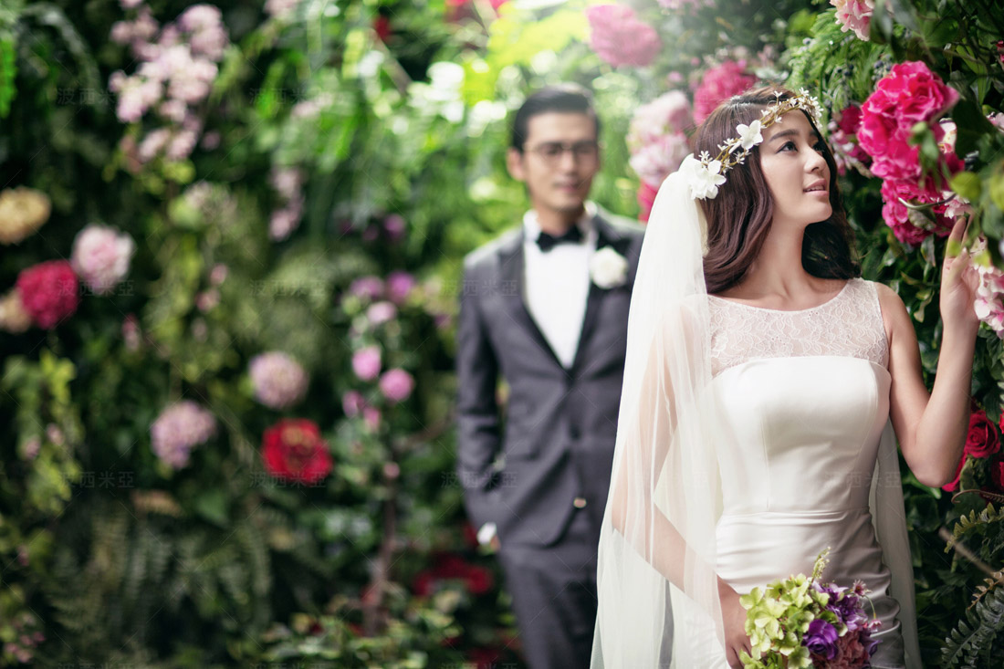 秘密花園之花海韓式婚紗照