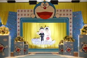 可爱卡通主题婚礼——哆啦A梦，大雄和静香