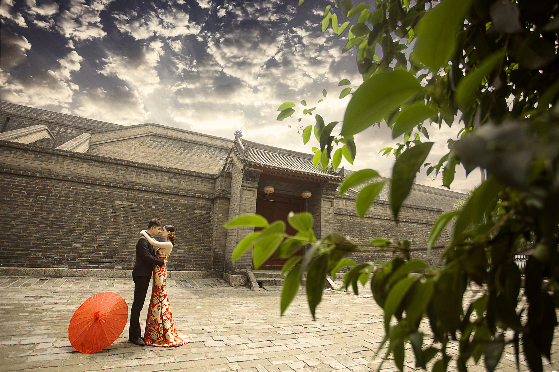 城墻+中式婚紗照