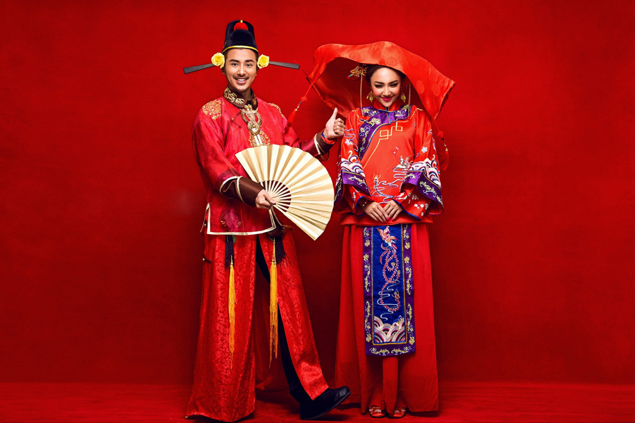 古典美中式婚纱照