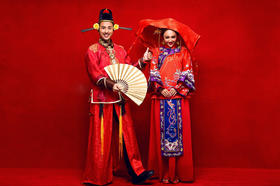 古典美中式婚纱照