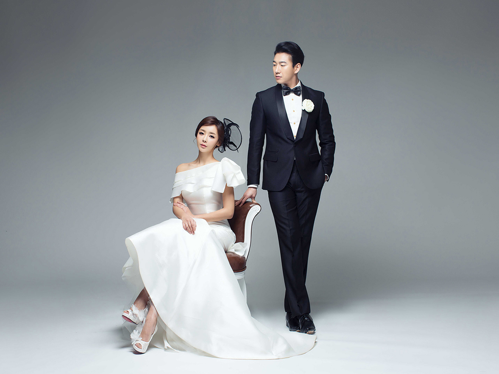 韓式內景婚紗照——純色世界