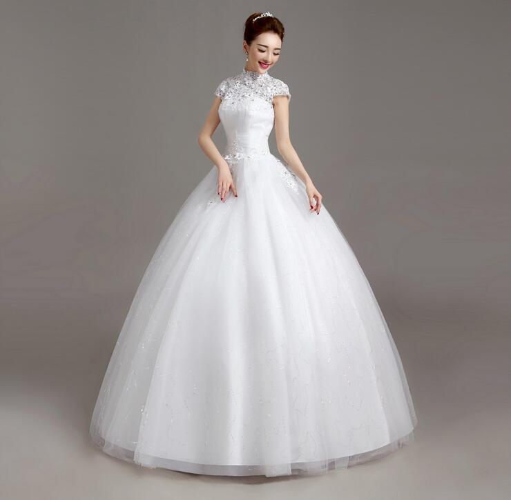 高雅新款韓版式蕾絲齊地婚紗禮服