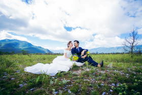 唯美风 #波西米亚旅拍婚纱摄影# 丽江 雪山远景