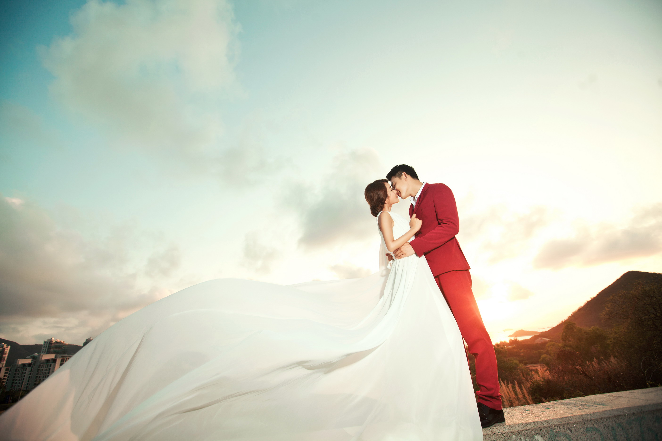 #波西米亞旅拍婚紗攝影# 三亞站 韓式婚紗照夕陽黃昏