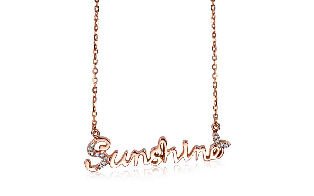 【sunshine】18K金钻镶字母项链