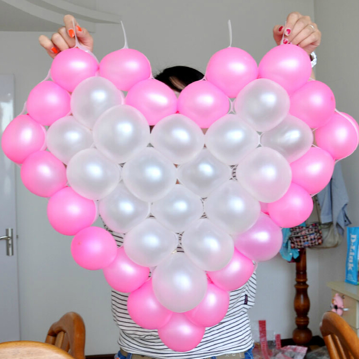 气球造型 结婚用品 婚房装扮房间布置 爱心形网格珠光