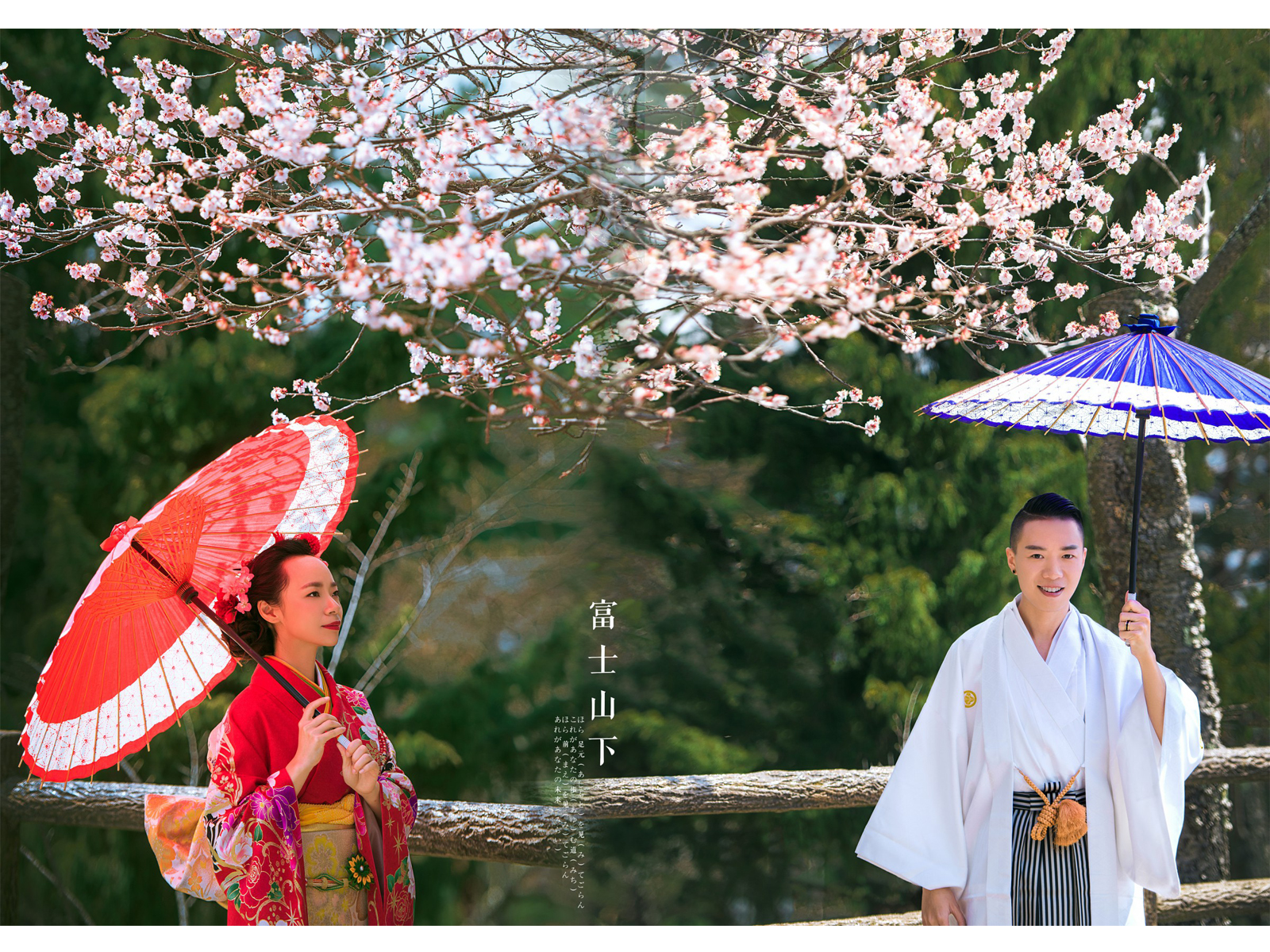 【日本旅拍の客樣欣賞】富士山下帶著櫻花味道的浪漫