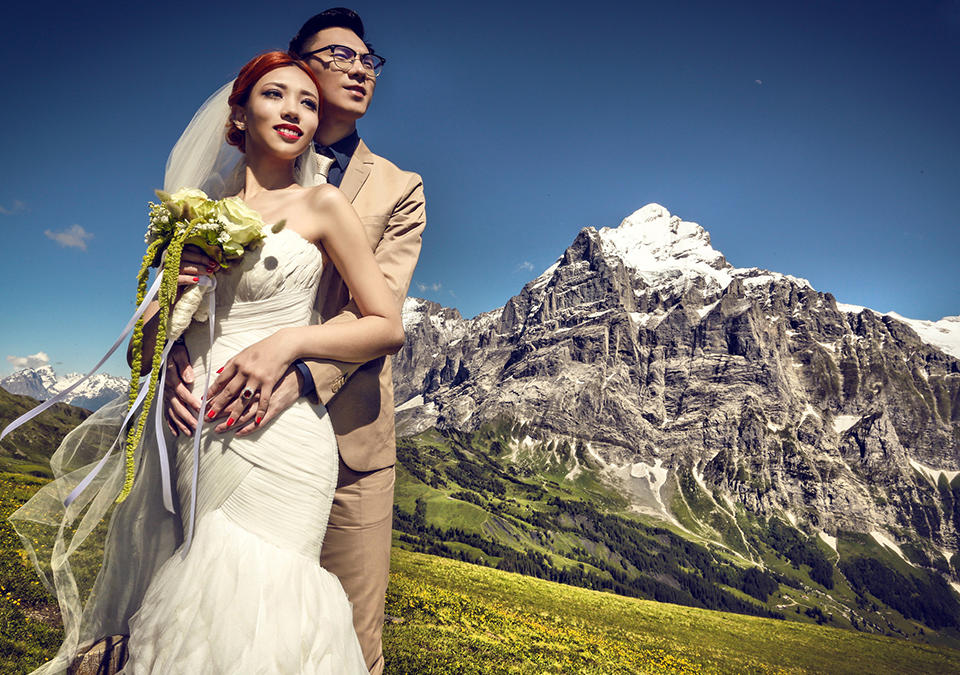 瑞士雪山演绎完美爱情|倾城之恋
