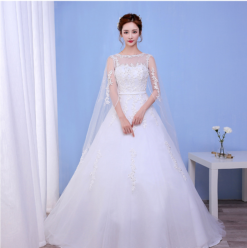 婚紗禮服 新娘 新款韓式齊地包肩婚紗孕婦大碼