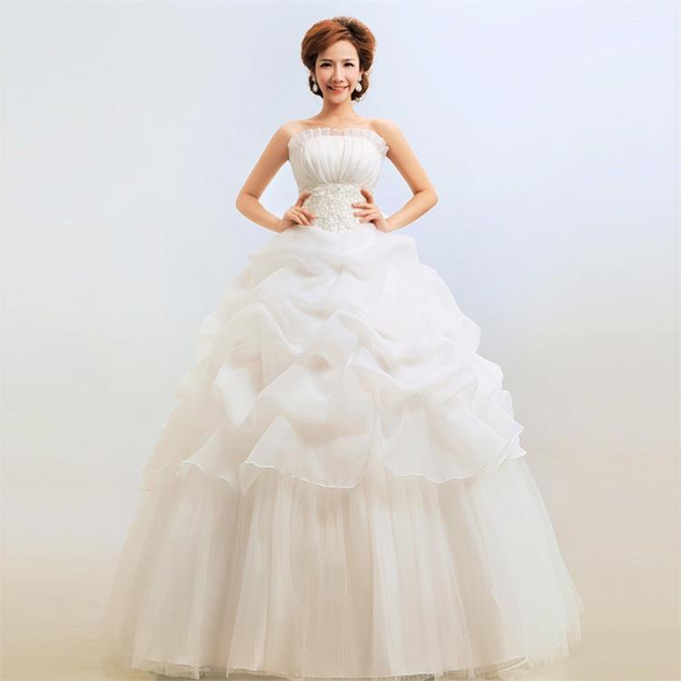 婚纱韩版婚纱礼服新款 抹胸韩式公主显瘦婚纱新娘大码