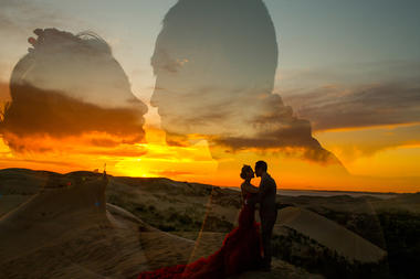 他她摄影青海湖沙漠系列婚纱照