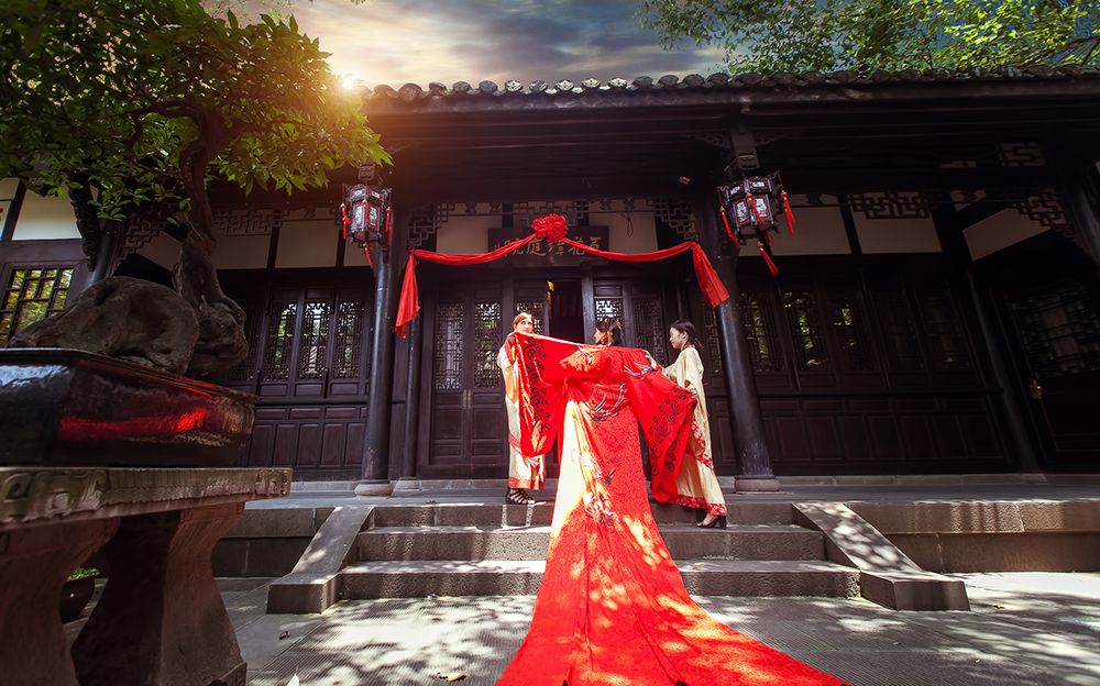 古今缘中式婚礼】凤凰于飞-汉服婚礼礼服出租