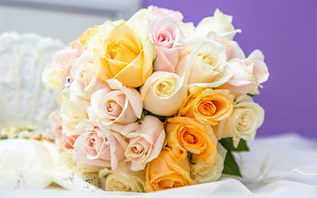 新娘手捧花束——玫瑰的盛宴
