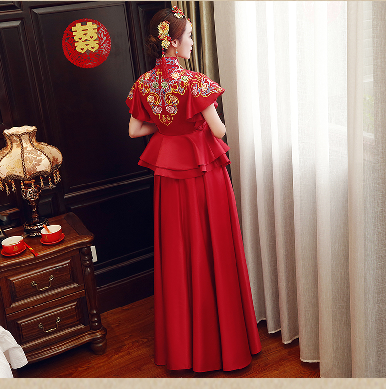 禾服新娘2017新款结婚敬酒服旗袍古装婚纱中