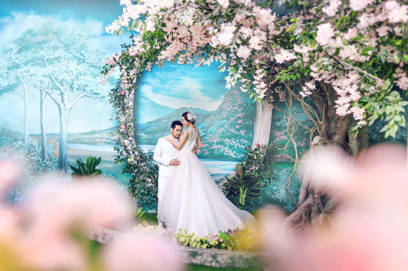 济南韩式内景唯美婚纱照图片