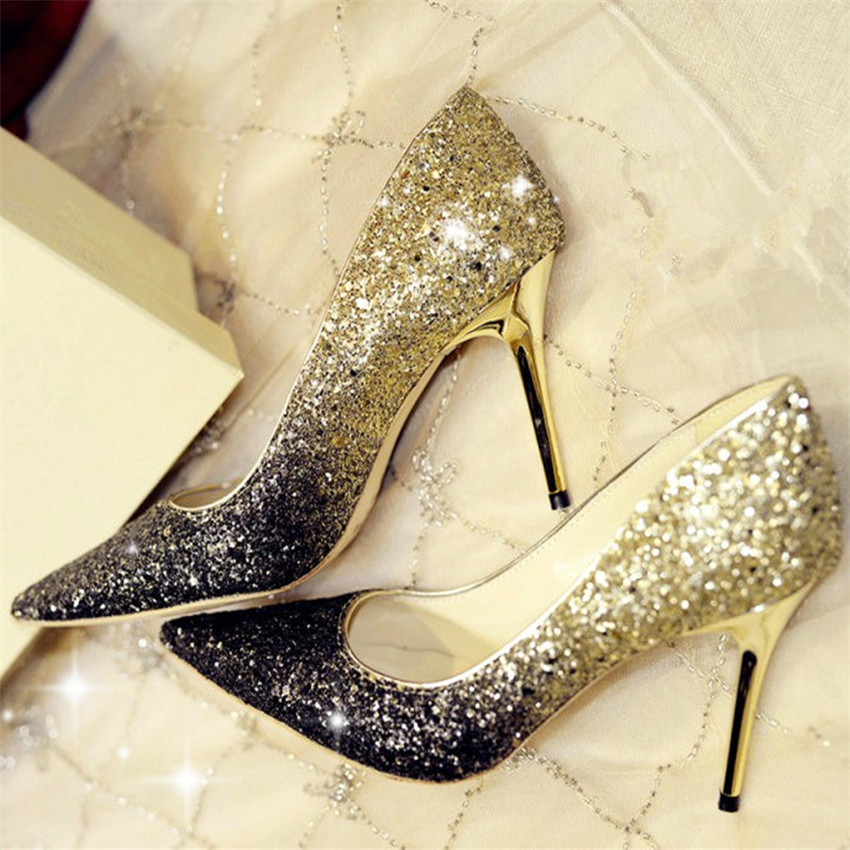 高跟鞋韩版金银色新款婚鞋猫跟价格质量 哪个牌子比较