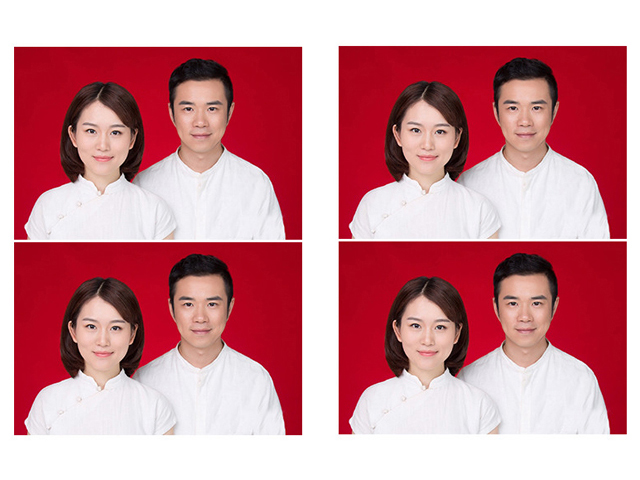 雙人幸福甜蜜結(jié)婚登記照！