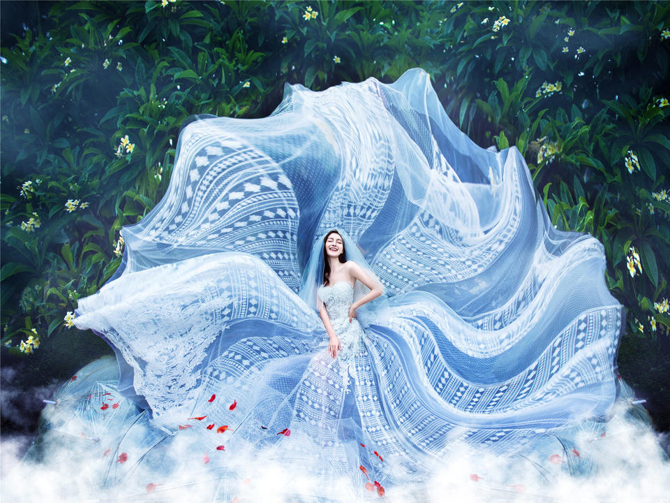 唯美韩式系列婚纱照 世界花卉大观园外景