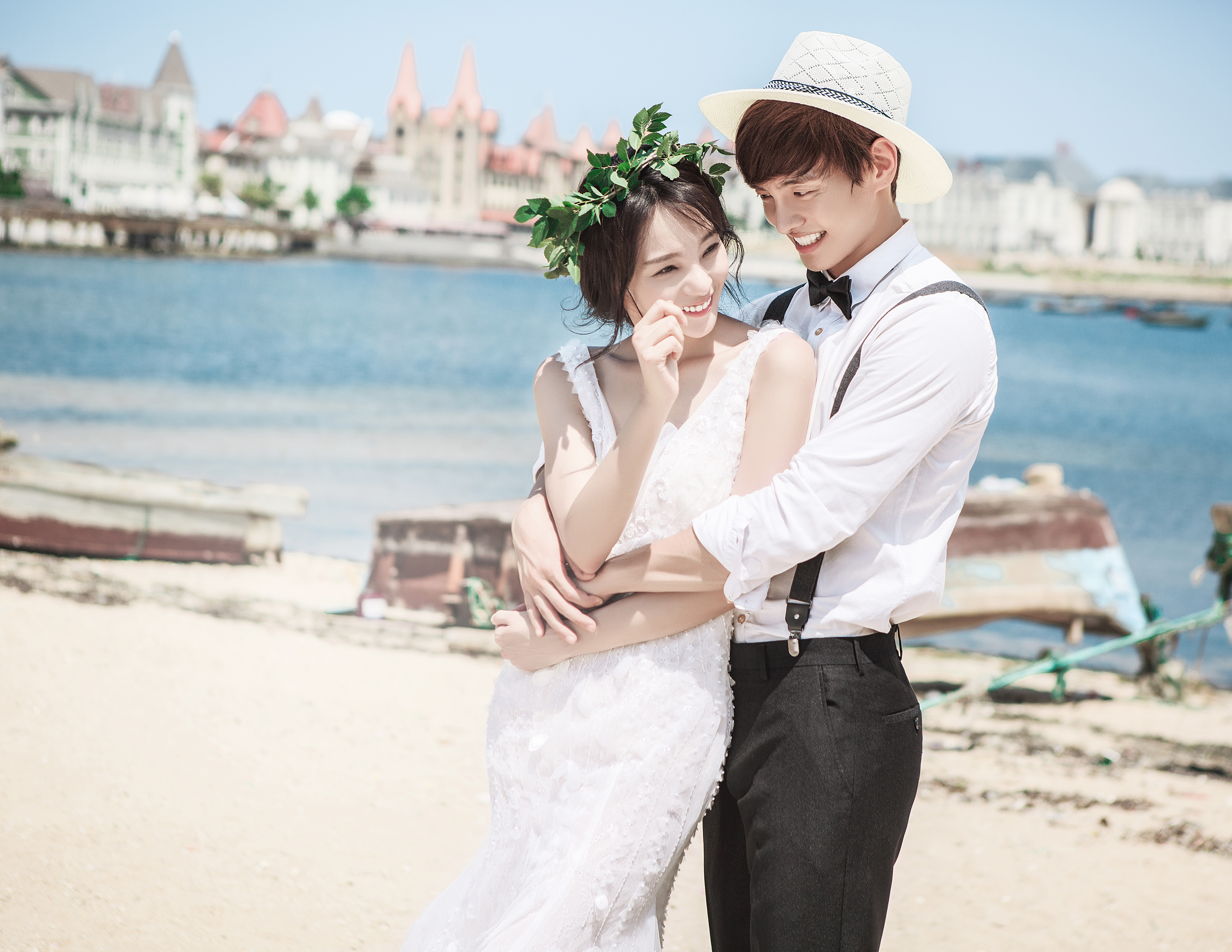 森系海景韩式婚纱照，5服5造，照片全送