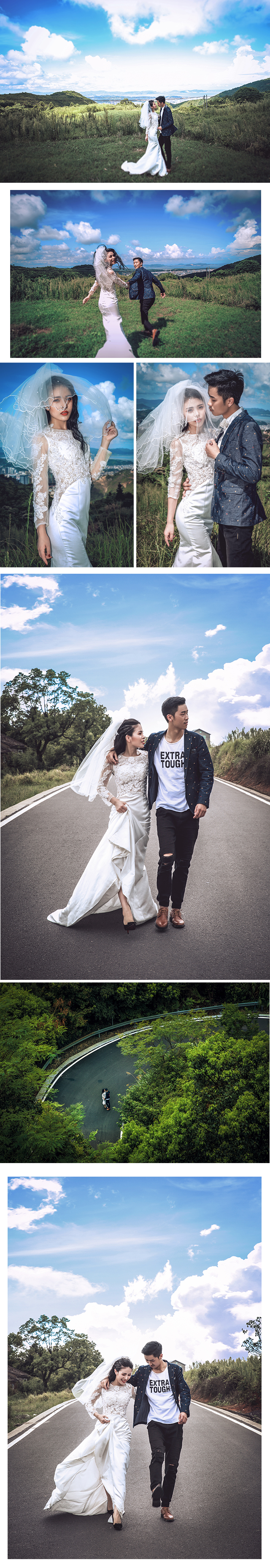 素色影 私人定制个性婚纱照 十服十造 55张精修
