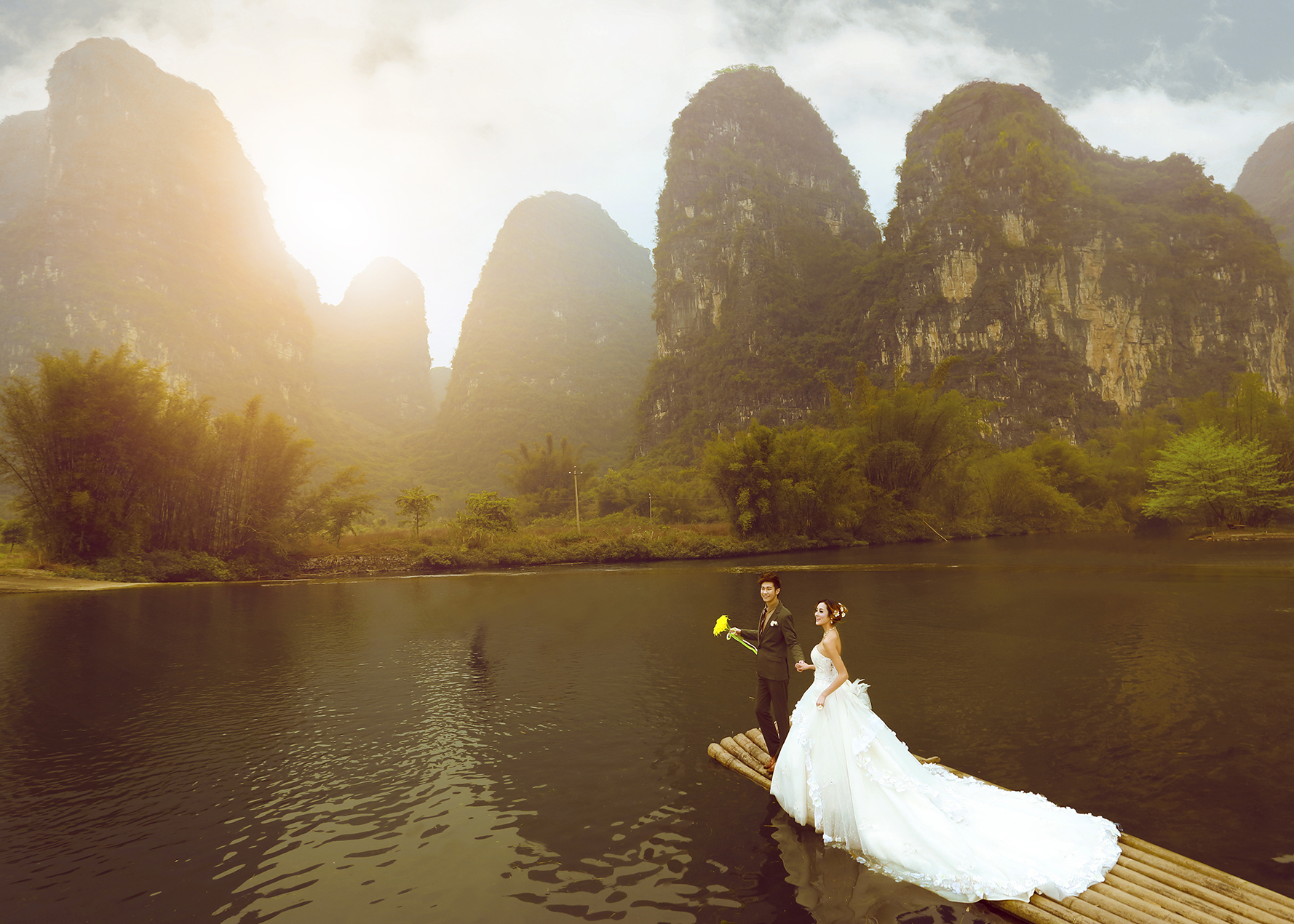 桂林山水风景高端精品婚纱照