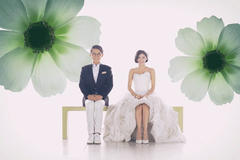 短发拍婚纱照好看吗