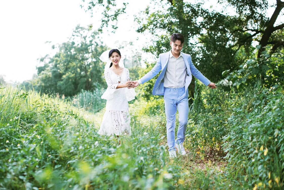 唯美韓式系列婚紗照綠色世界外拍