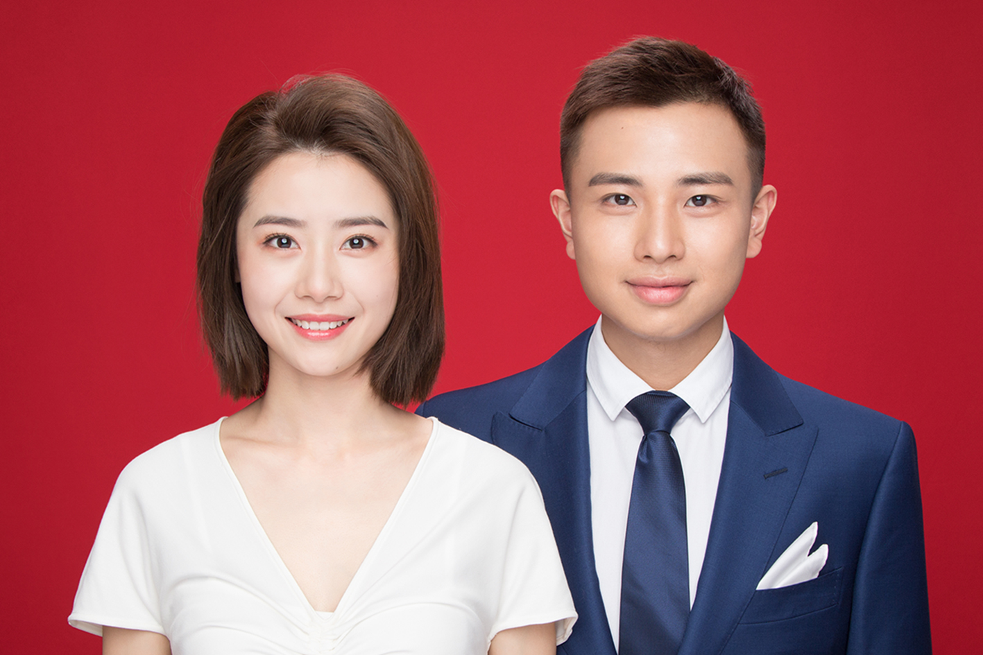 天真藍(lán) 結(jié)婚登記照 民政局可用