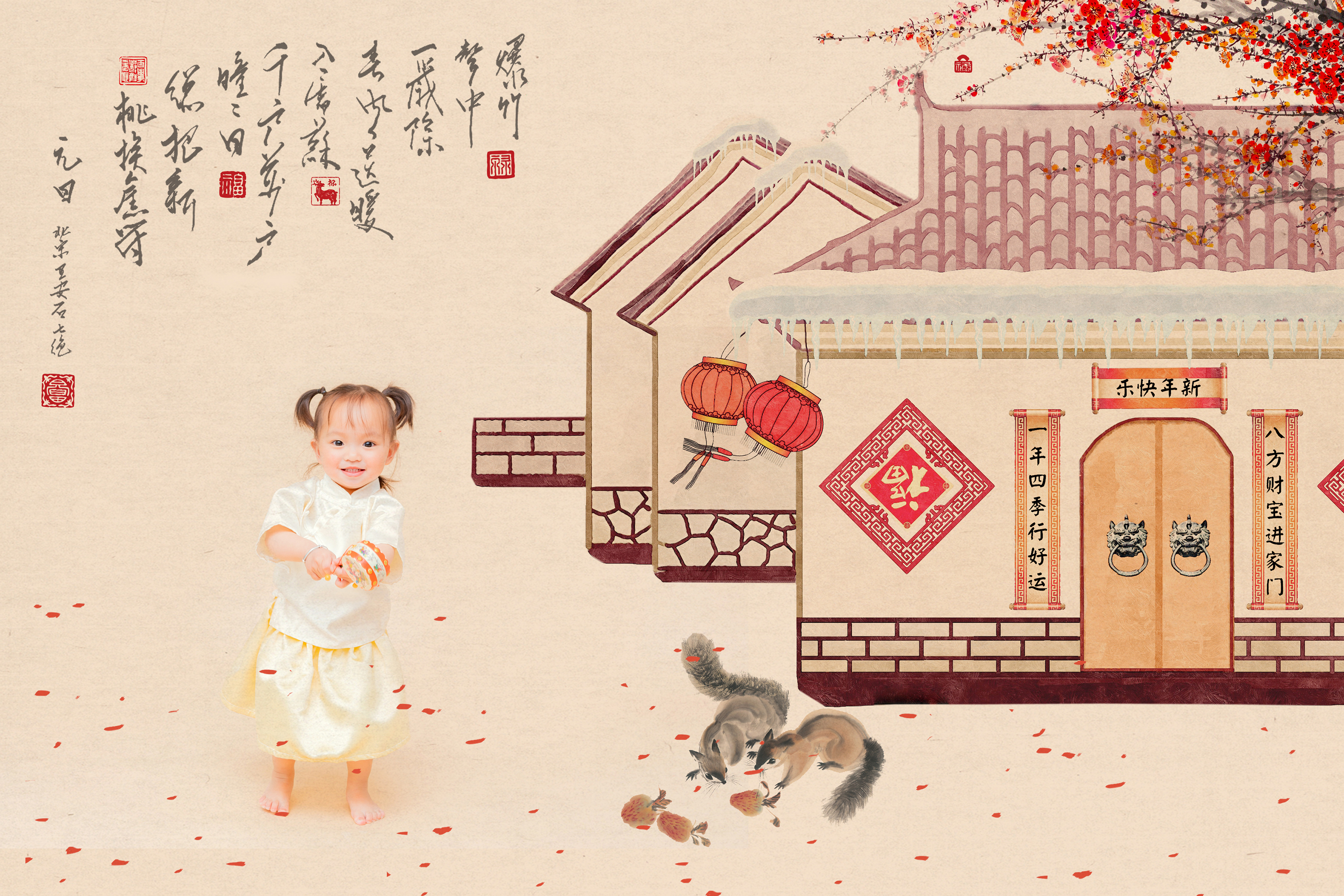儿童古风拍摄套餐 工笔画古装拍摄