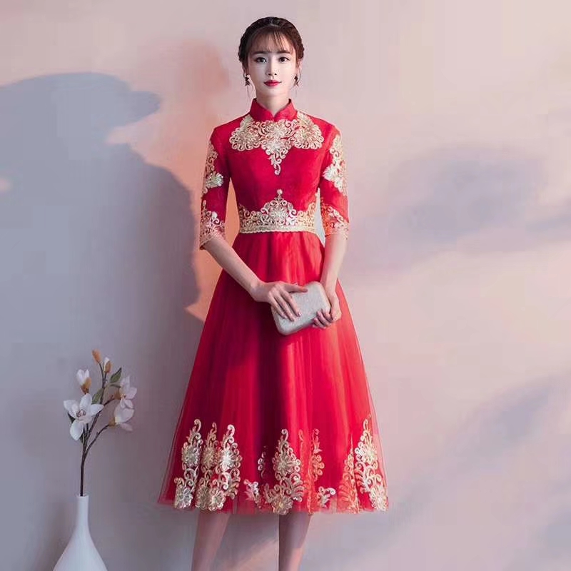 新款秀禾白纱敬酒服饰及造型