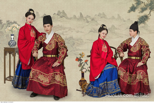 结婚攻略 结婚用品 婚纱礼服 内容 元朝帝王是蒙古族,因而在婚服上与
