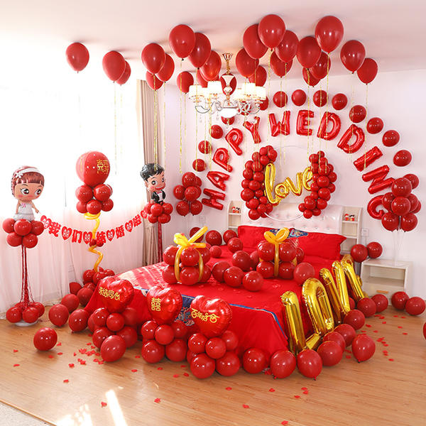女方婚房气球装饰图片
