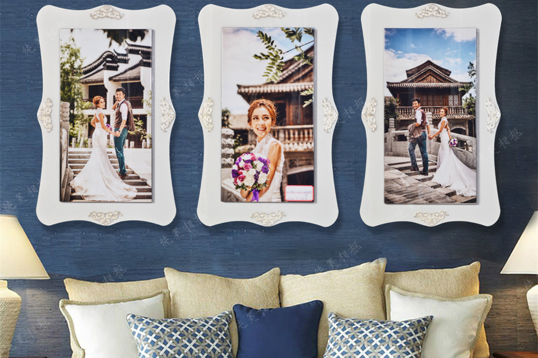 婚纱照相框怎么挂墙上不用钉子