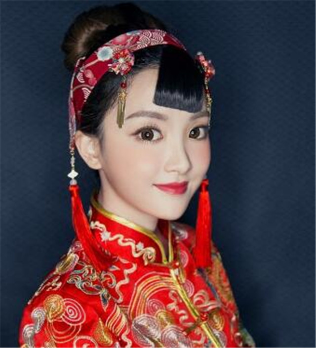 中式婚纱发型造型图片
