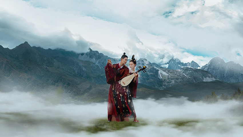 丽江 雪山远景古风纪实摄影