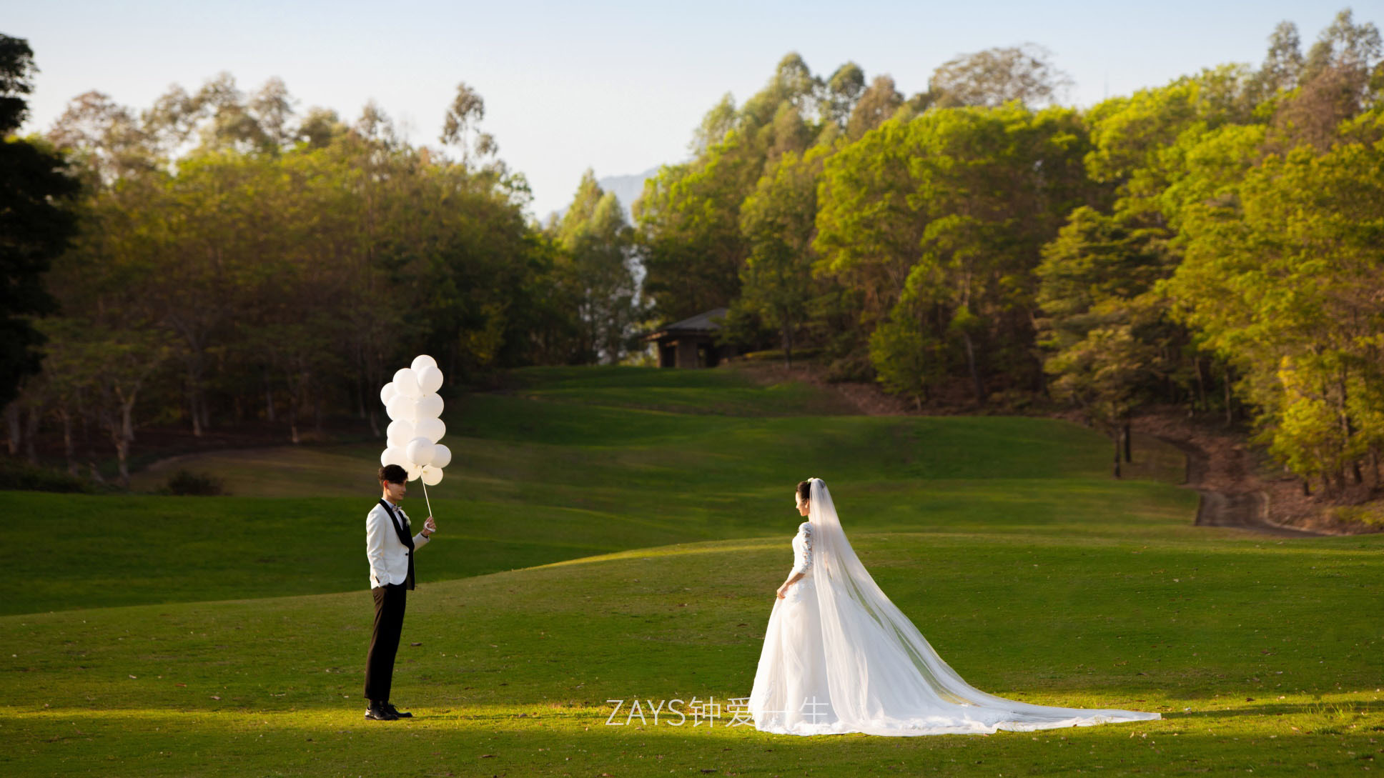 美的像幅画的神仙森系草坪婚纱照浪漫哭了