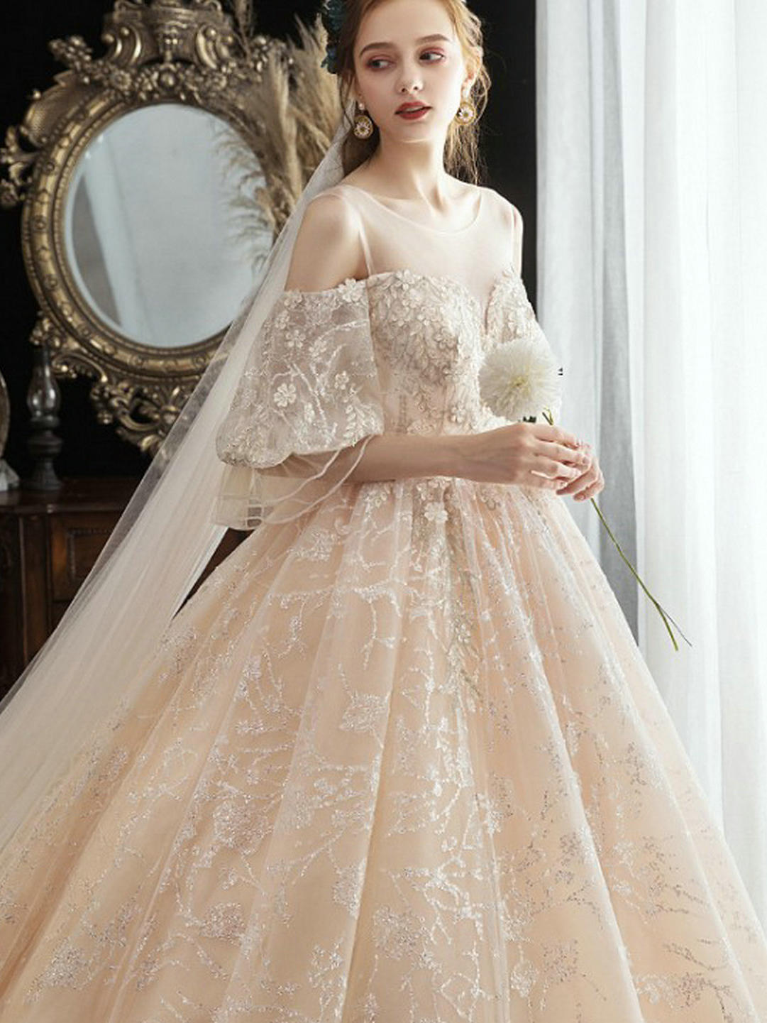 【大码婚纱】丰满胖MM孕妇可穿遮手显瘦婚纱可定做