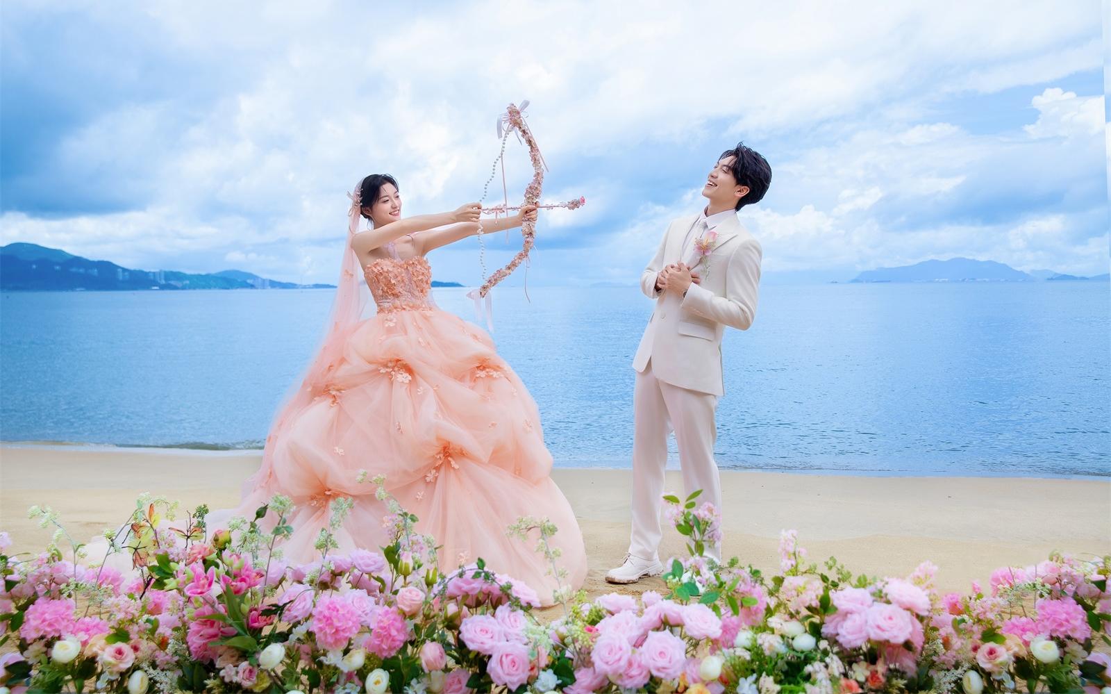 【花神降临】美到犯规的少女感粉裙婚纱照