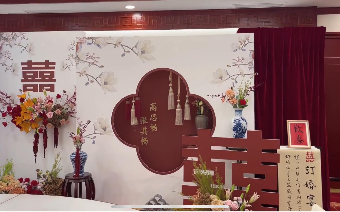 经典红白色系中式订婚宴