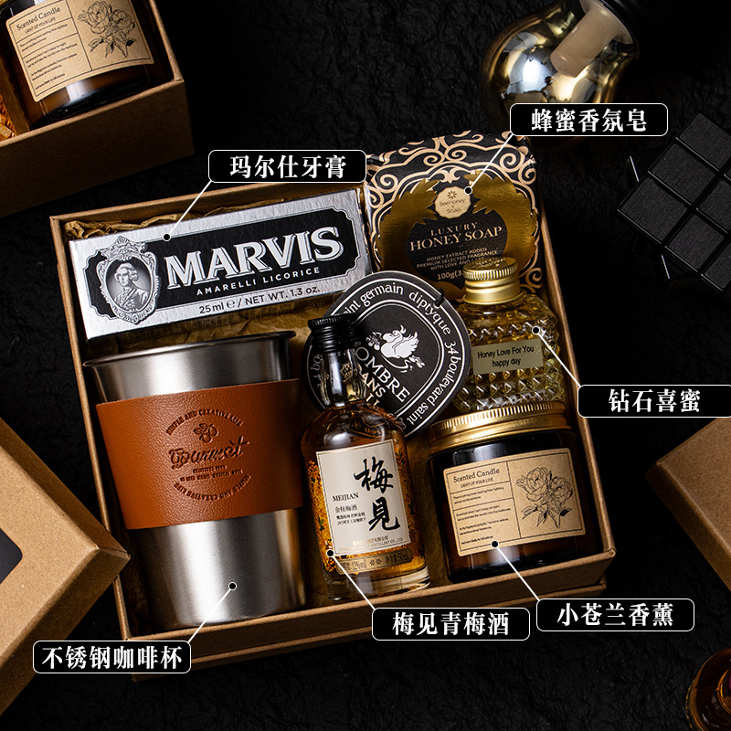 牛皮纸材质实用回礼复古高档礼盒伴郎伴手礼