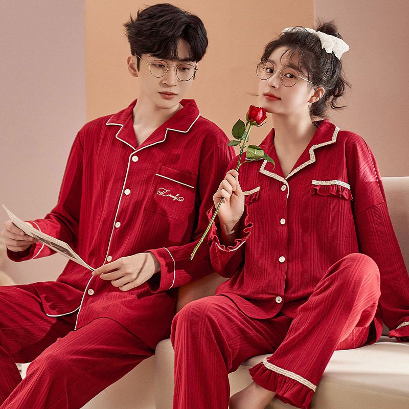 新婚情侣秋冬季高级感女家居服套装
