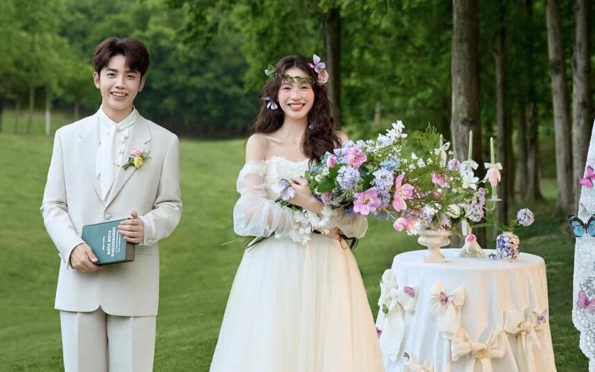 法式少女的森系婚纱照