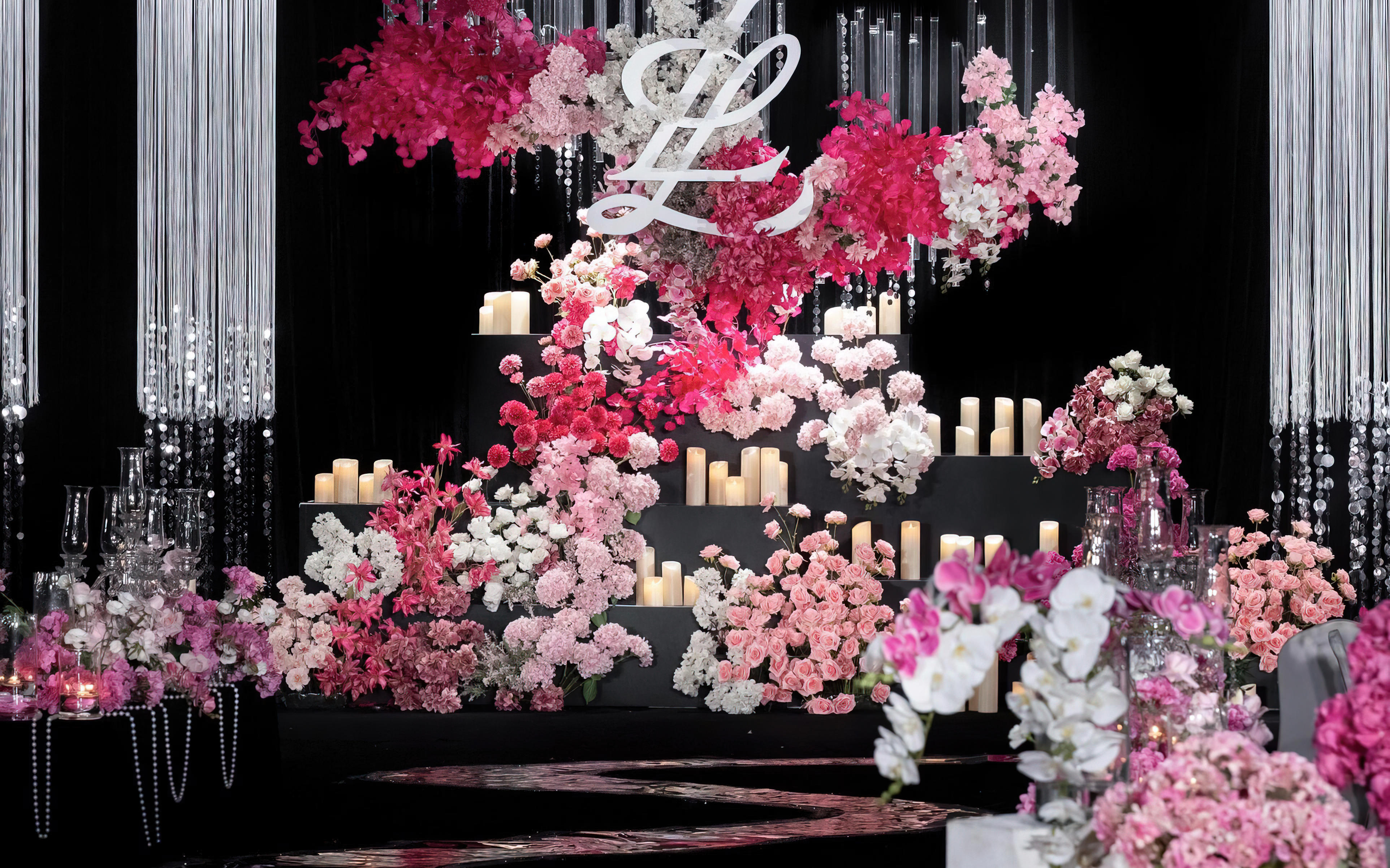 【囍记】小贵但是超值的玫红色酒店水晶婚礼