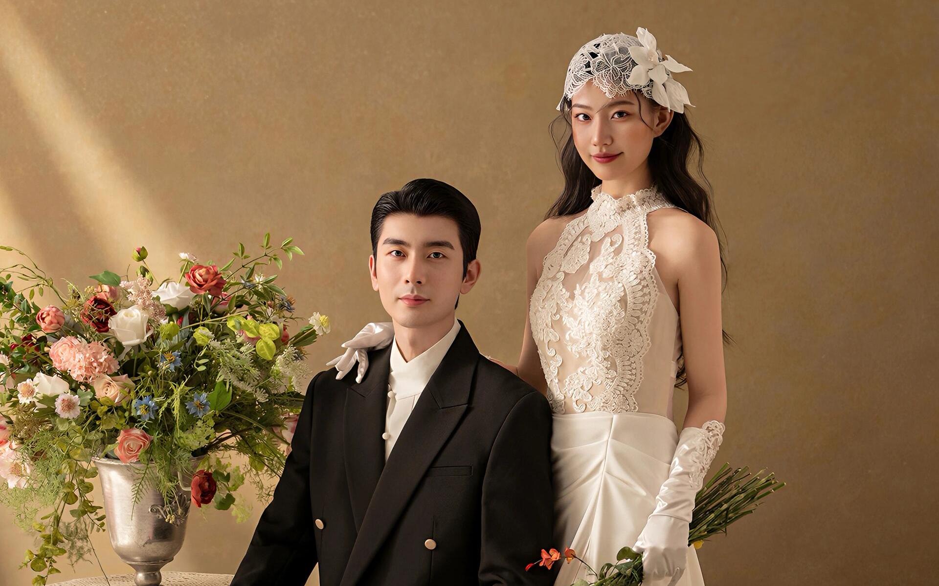 室內(nèi)簡約復(fù)古婚紗照