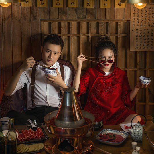 千島｜婚紗攝影｜定制場(chǎng)景｜國(guó)潮火鍋
