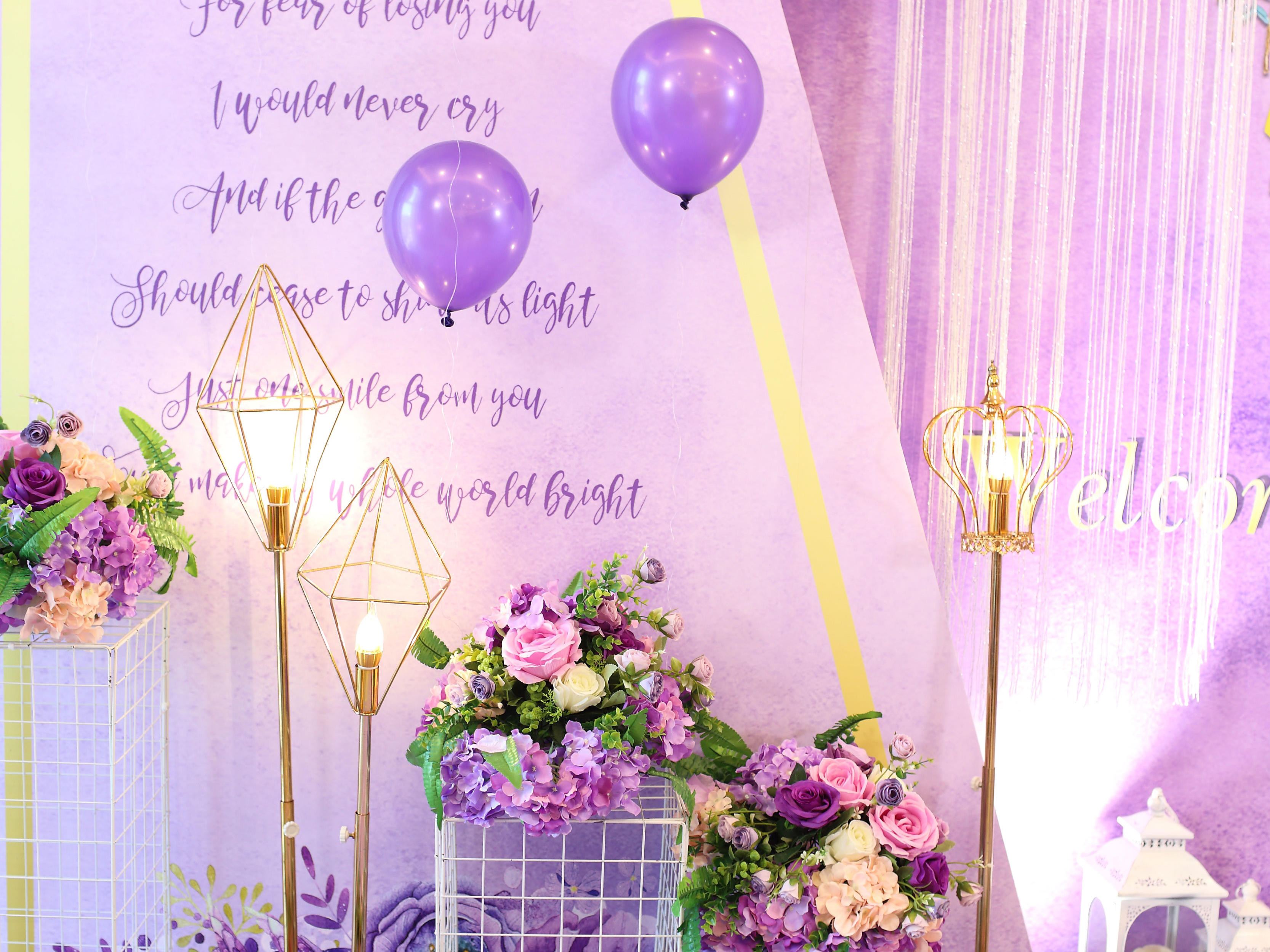 实惠型婚礼场景布置 紫色系列婚礼现场布置